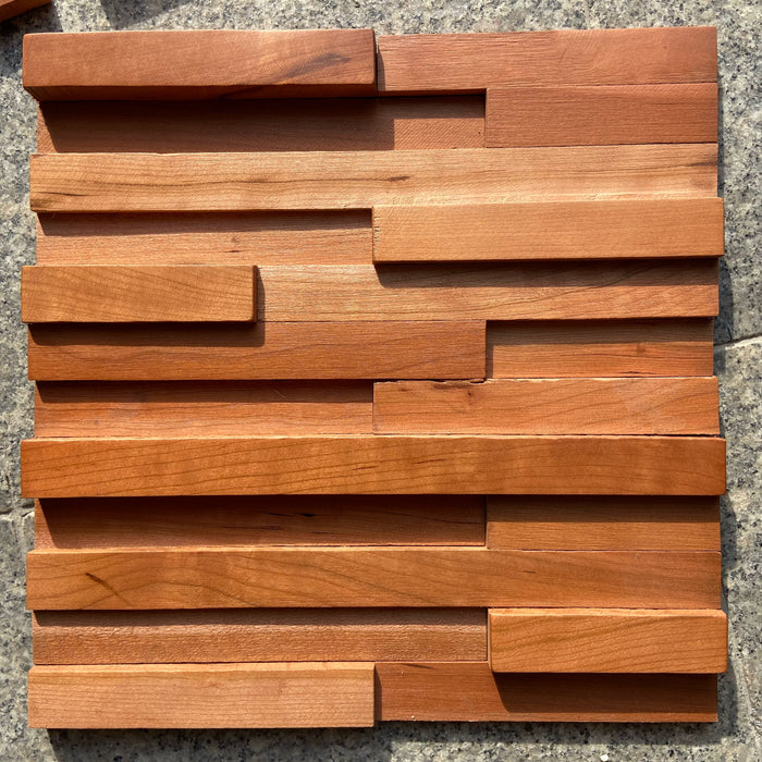 Black Walnut Cherry Rubber Wood Mosaic Tiles, 3D Wall Background (Interior Decoration)