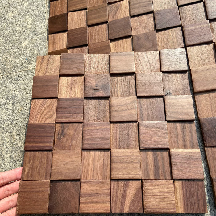 North American Black Walnut Square Wood Mosaic for Living Room TV Background Walls