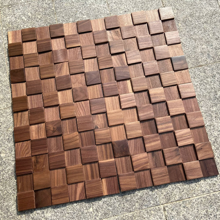 North American Black Walnut Square Wood Mosaic for Living Room TV Background Walls