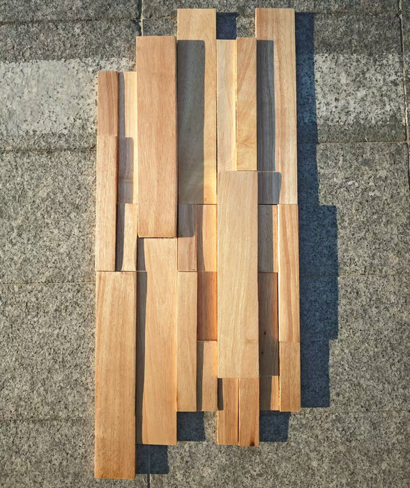 Natural Oak Wood Mosaic Backsplash, Solid Wood 3D Board, Interlocking TV Background Wall Tile
