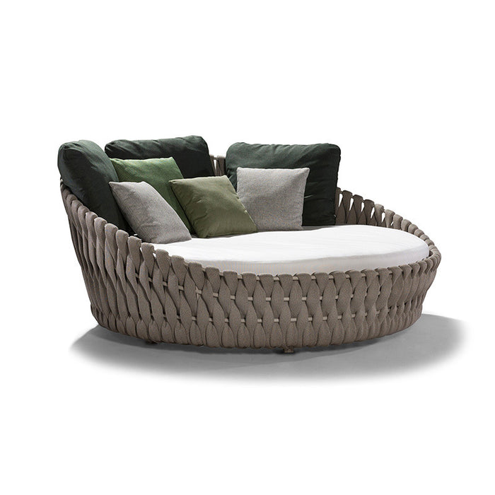 Outdoor Lounge Chair, Leisure Rattan Aluminum Alloy Woven Sofa, Large Round Bed ODF1236