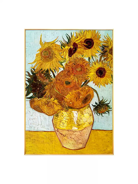 Hand Paint Oil Canvas Vincent Van Gogh, Sunflower Handmade Painting for Wall Decoration HPO008