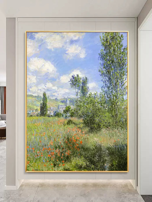 Hand Oil Canvas Painting, Monet's Imitation Decoration, Abstract Landscape Hanging Painting HPO005