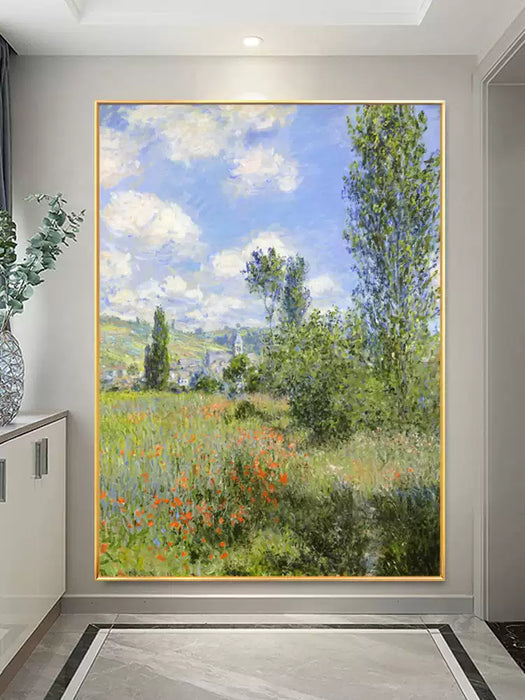 Hand Oil Canvas Painting, Monet's Imitation Decoration, Abstract Landscape Hanging Painting HPO005