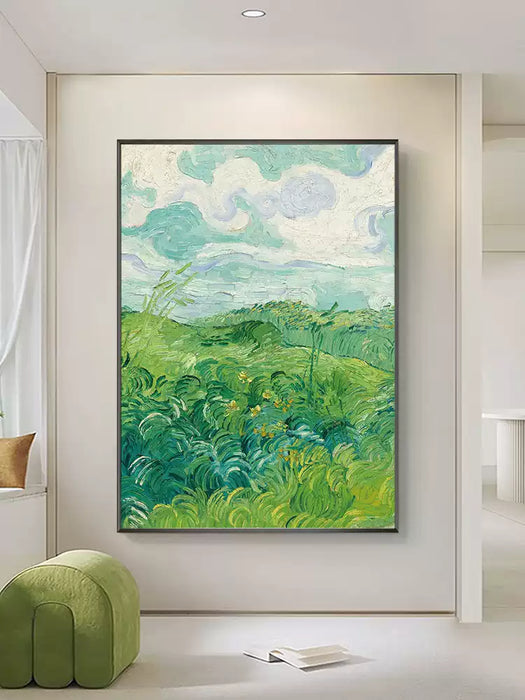 Handmade Oil Painting, Vincent Van Gogh Harvest, Wall Decoration Modern Minimalist Hanging Painting HPO004