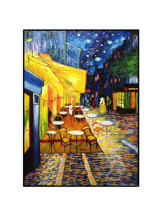 Hand Drawn Oil Painting, Van Gogh Cafe Handmade Oil Canvas Painting for Wall Decors HPO010