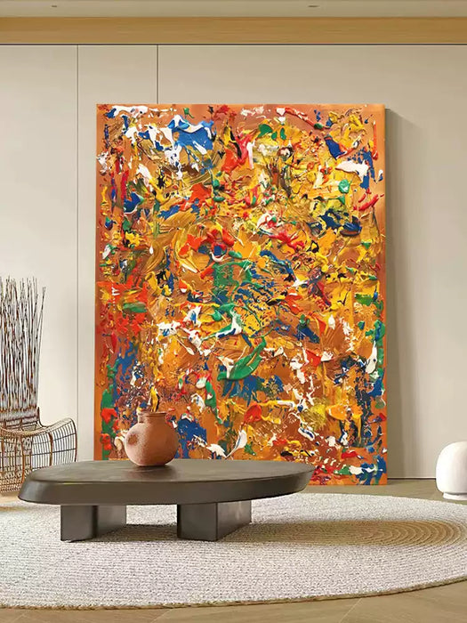 Original Hand Drawn Oil Painting, Abstract Color Wall Decoration Customized Hanging Painting HPO007