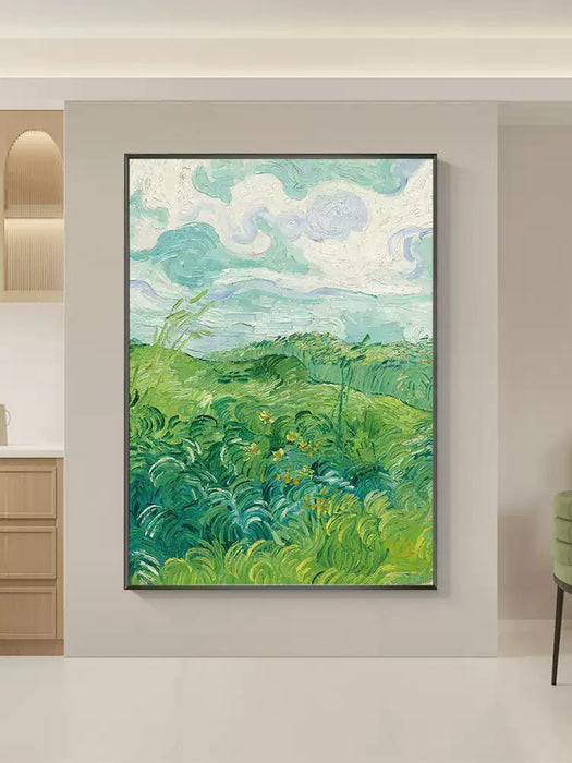 Handmade Oil Painting, Vincent Van Gogh Harvest, Wall Decoration Modern Minimalist Hanging Painting HPO004