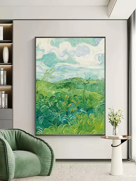 Handmade Oil Painting, Vincent Van Gogh Harvest, Wall Decoration Modern Minimalist Hanging Painting HPO004