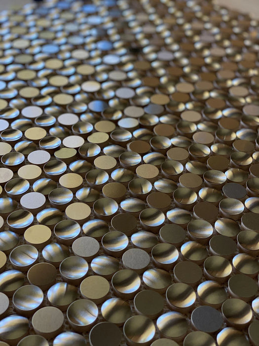 3D Penny Round Pebble Silver Stainless Steel Tile Metal Mosaic Backsplash Wall Tiles SMMT09151