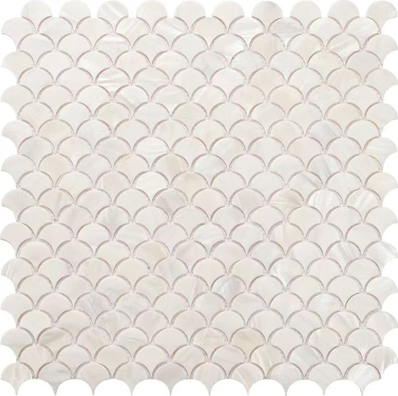 Fish Scale Shell Mosaic White Mother of Pearl Wall Backsplash Bathroom ...