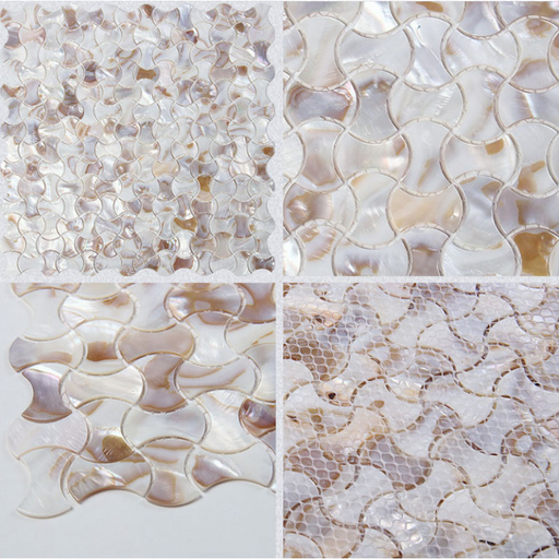 Handmade Natural White Bow Shape Shell Mosaic Mother of Pearl Wall Kitchen Backsplash Tile MOPSL015T - My Building Shop