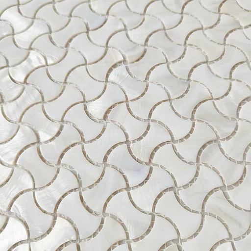 Handmade Pure White Bow Shape Shell Mosaic Polished Mother of Pearl Bathroom Wall Kitchen Backsplash Tile MOPSL048 - My Building Shop