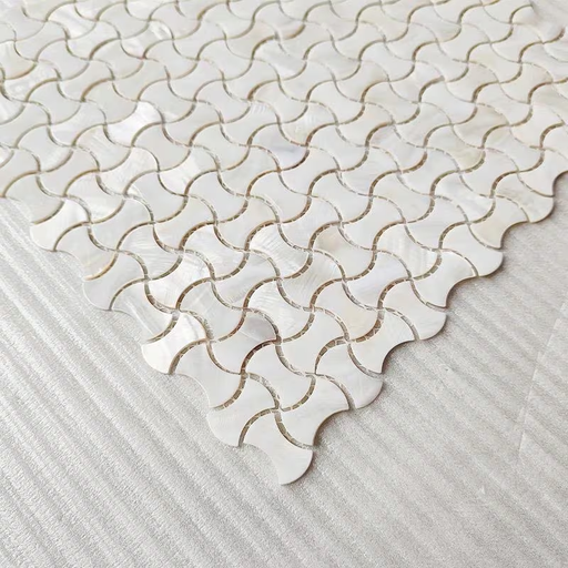Handmade Pure White Bow Shape Shell Mosaic Polished Mother of Pearl Bathroom Wall Kitchen Backsplash Tile MOPSL048 - My Building Shop