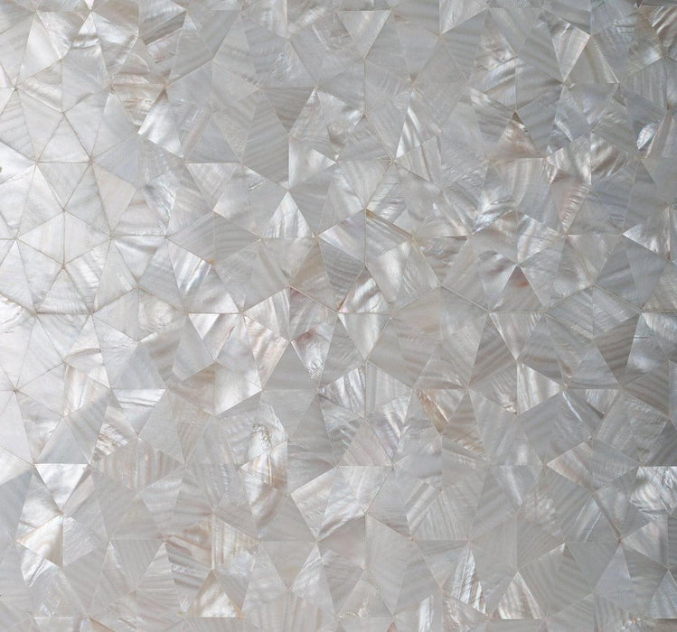 Triangle White Shell Mosaic Polished Mother of Pearl Wall Tile Backsplash
