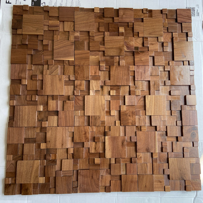 Black Walnut Mosaic, Solid Wood 3D Panel, Kitchen Backsplash TV Background Wall Tile