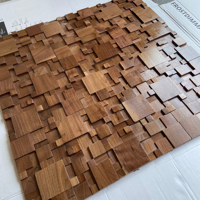 Black Walnut Mosaic, Solid Wood 3D Panel, Kitchen Backsplash TV Background Wall Tile