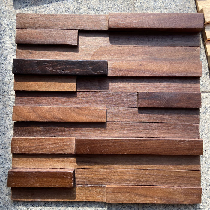 Black Walnut Cherry Rubber Wood Mosaic Tiles, 3D Wall Background (Interior Decoration)