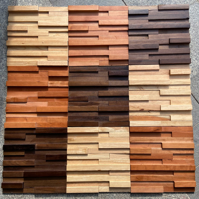Black Walnut Cherry Rubber Wood Mosaic Tiles, 3D Wall Background (Interior Decoration)