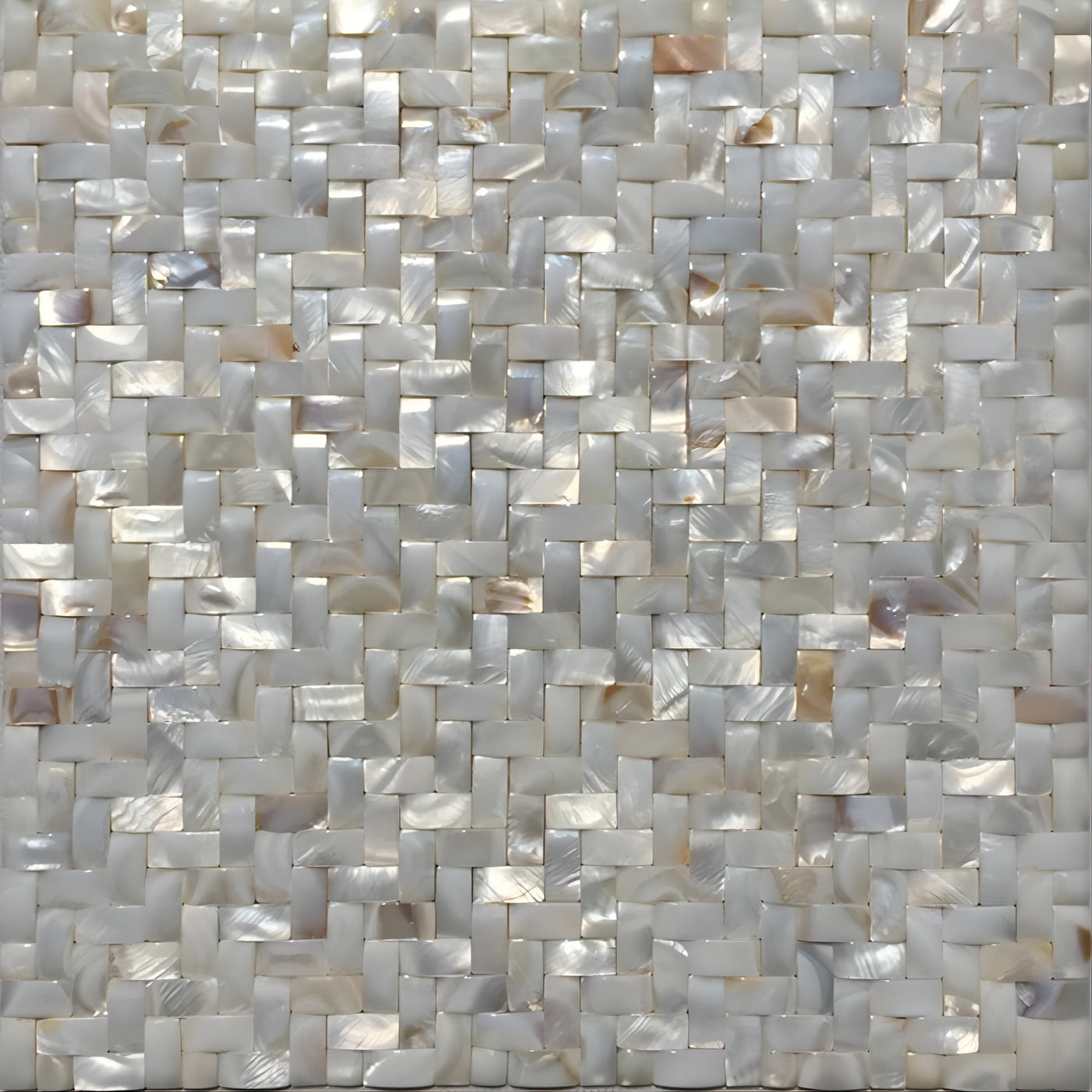 Weave Herringbone Mother of Pearl Mosaic Seamless Seashell Backsplash ...