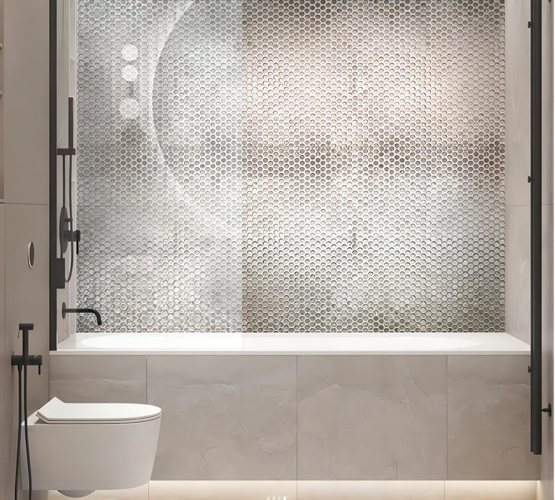 Glass Silver Penny Round Mosaic Kitchen Bathroom Wall Tile Backsplash CGMT12321