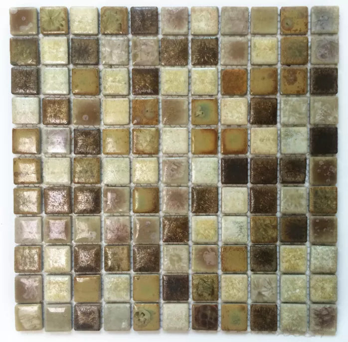 11 PCS Beige Caramel Brown Porcelain Wall Tile Backsplash Bathroom Kitchen Ceramic Mosaic Tiles SSD053 - My Building Shop