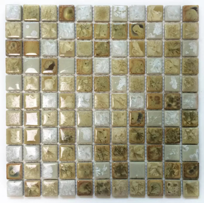 11 PCS Beige White Porcelain Wall Tile Backsplash Bathroom Kitchen Ceramic Mosaic Tiles SSD058 - My Building Shop