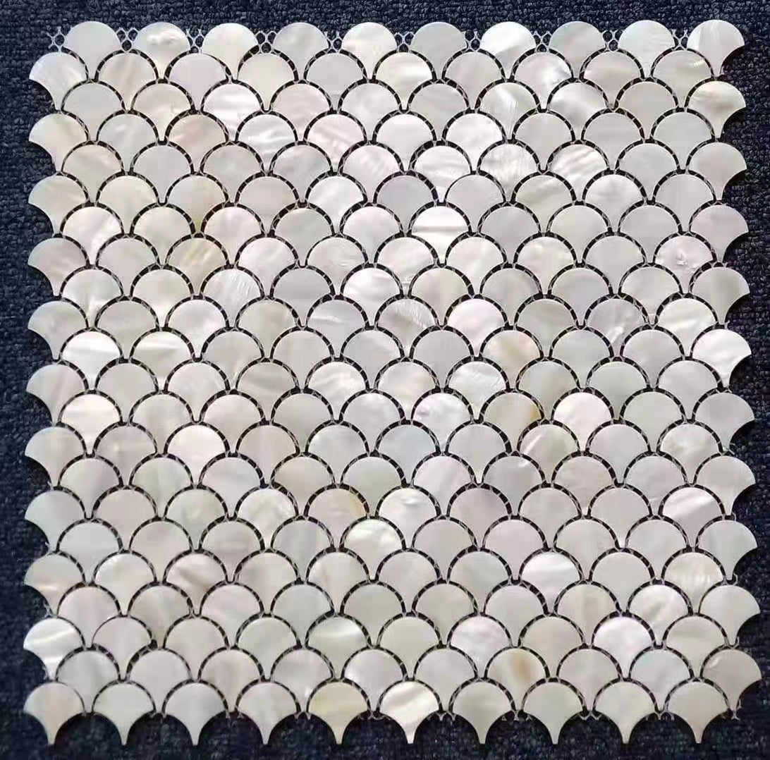 Fish Scale Shell Mosaic White Mother of Pearl Wall Backsplash Bathroom ...