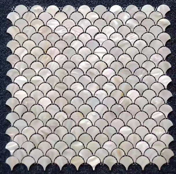 Fish Scale Shell Mosaic White Mother of Pearl Wall Backsplash Bathroom ...
