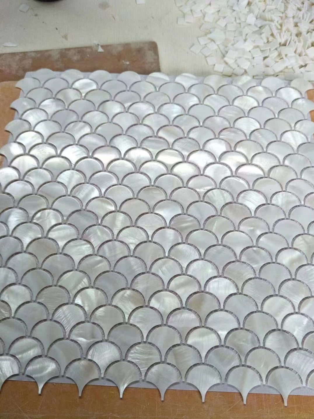 Fish Scale Shell Mosaic White Mother of Pearl Wall Backsplash Bathroom ...