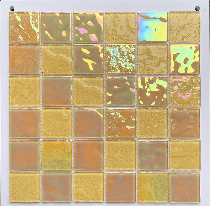 1 PC Iridescent stained yellow gold glass mosaic CGMT9239 kitchen glass wall tile backsplash - My Building Shop