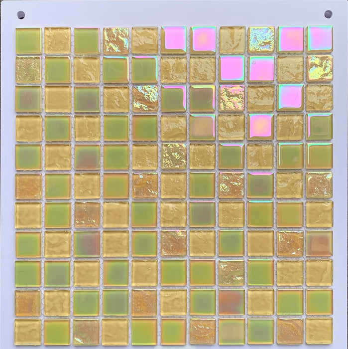 1 PC Iridescent stained yellow gold glass mosaic CGMT9240 kitchen glass wall tile backsplash - My Building Shop