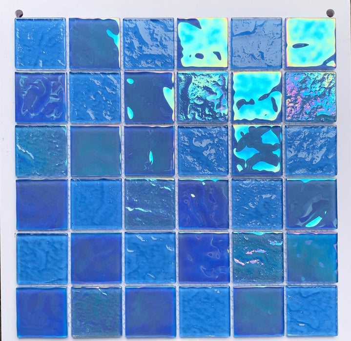 1 PC Iridescent stained blue glass mosaic kitchen backsplash CGMT9246 bathroom wall swimming pool tile - My Building Shop