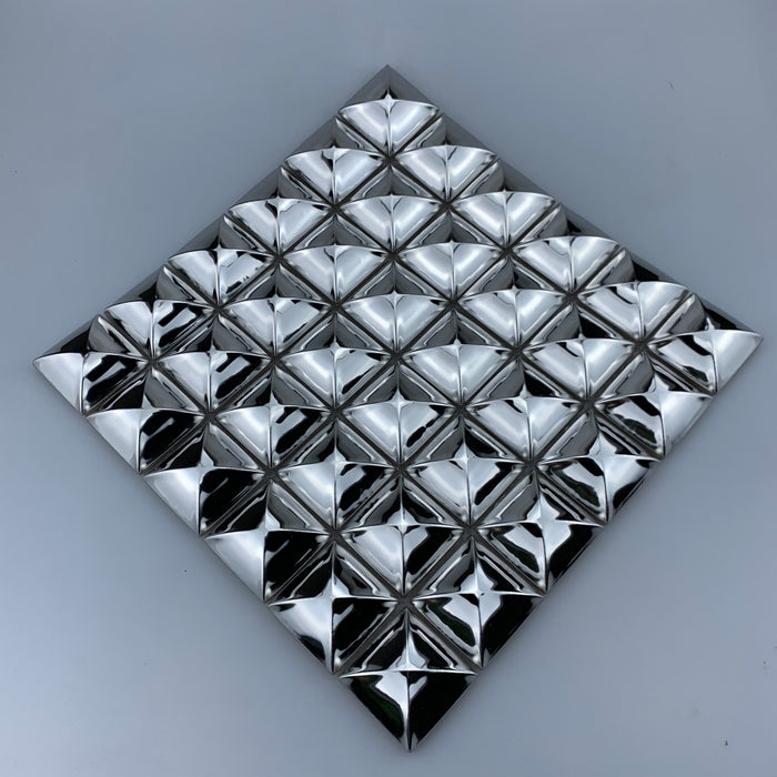 3D Silver Metallic Tile Kitchen Bathroom Wall Backsplash Mosaic SMMT211176 - My Building Shop