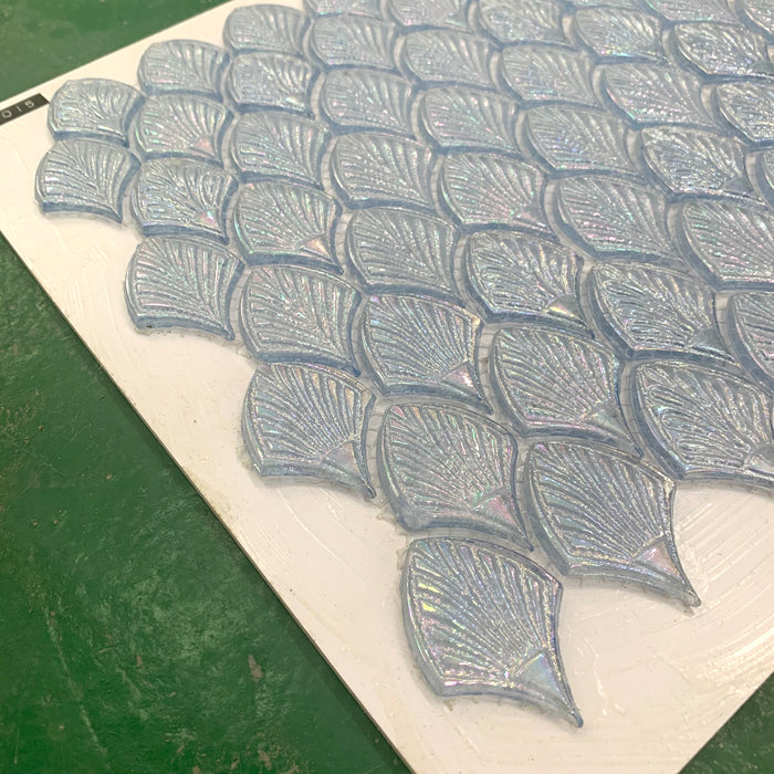 Dream of MermaidLight Blue Fish Scale Glass Mosaic Kitchen Bathroom Wall Tile Backsplash CGMT230110 - My Building Shop