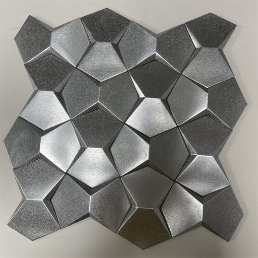 Armor Aluminum Alloy Silver Honeycomb 3D Metal Mosaic Backsplash TV Background Bathroom Wall Tile SMMT02241 - My Building Shop