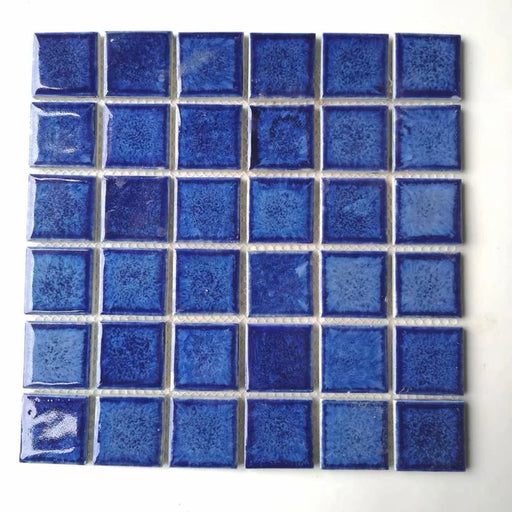11 PCS Blue Porcelain Ceramic Mosaic Kitchen Backsplash Tile PCMT200 Bathroom Wall Flooring Swimming Pool Tiles - My Building Shop
