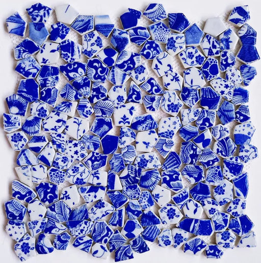 1 PC Chinese Blue White Porcelain Mosaic Kitchen Tile PCMTYHS04 Bathroom Ceramic Mosaics Tiles - My Building Shop