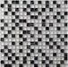 5 PCS Crackle Black Frosted White Glass Wall Tile Mosaic Kitchen Bathroom Tiles Backsplash HYM026 - My Building Shop
