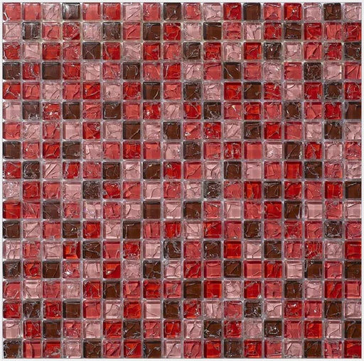 5 PCS Crackle Pink Wine Red Glass Tile Backsplash Kitchen Bathroom Mosaic Wall Tiles HYM025 - My Building Shop