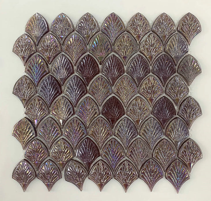 5 PCS Grape Purple Fish Scale Mosaic YKGT001 Kitchen Backsplash Bathroom Glass Wall Tile - My Building Shop