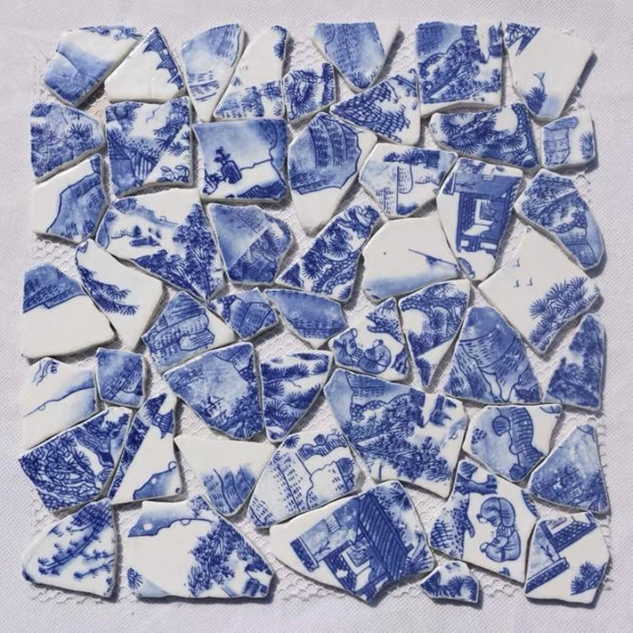 1 PC Light Blue Mix White Porcelain Ceramic Mosaic Kitchen Wall Tiles Backsplash PCMTYHS19 Bathroom Floor Tiles - My Building Shop