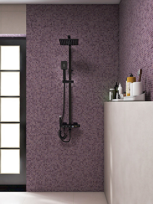 Macaron Purple Glass Mosaic Bathroom Background Kitchen Rrestaurant Bar Wall Tile CGMT2131 - My Building Shop