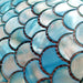 11 PCS Dying Blue Fish Scale Mother Of Pearl Mosaic MOP0942 Seashell Wall Backsplash Bathroom Tile - My Building Shop