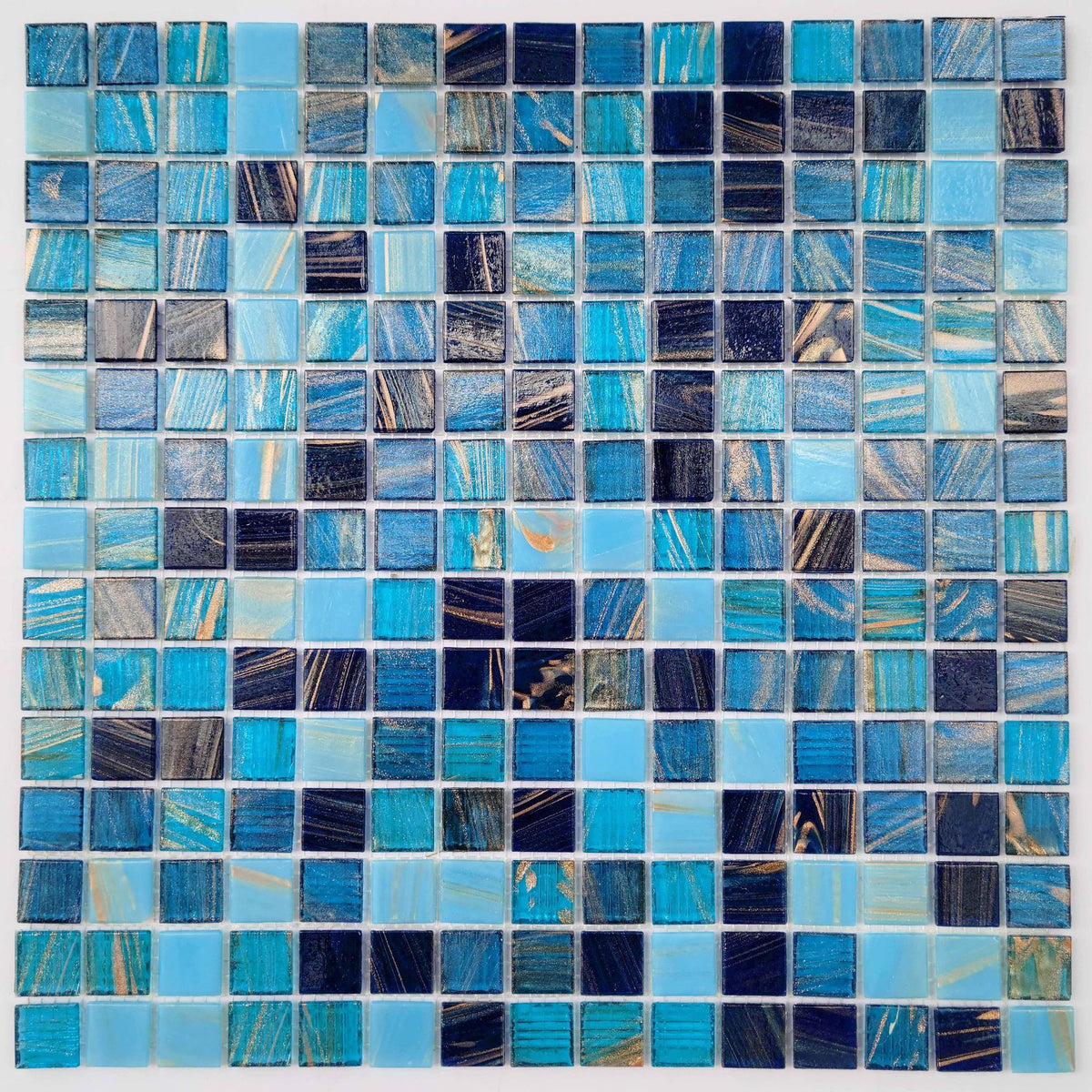 Royal Blue Glass Mosaic Bathroom Shower Wall Flooring Swimming Pool Ti ...