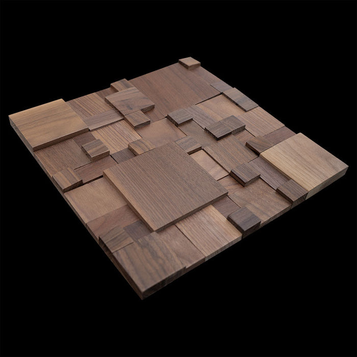 1 PC North Ameriican Black Walnut 3D Art Solid Wood Mosaic Parquet Kitchen Backsplash Wall Tile NWMT09051 - My Building Shop