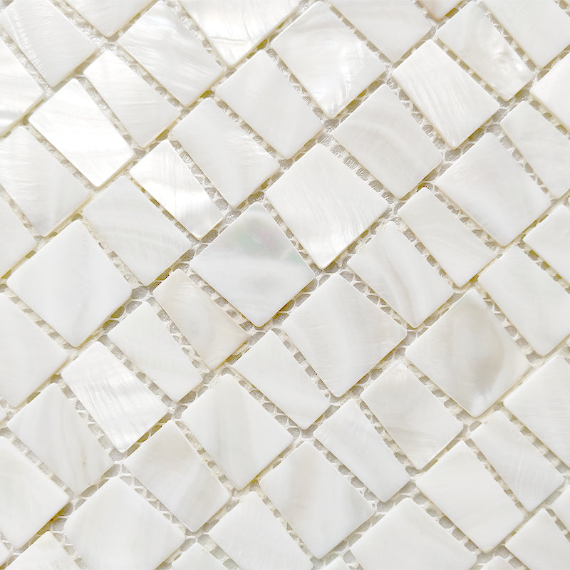 3D Trapezoid Shell Mosaic White Mother Of Pearl Tile MOP0938 — My ...