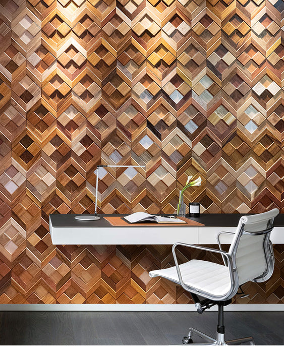 1 PC Rhombus Diamond Natural Hardwood Wood Mosaic Wall Parquet Backsplash Tile NWMT09046 - My Building Shop