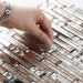 Crystal Glass Mirror Mix Silver Metal Stainless Steel Mosaic Tile Kitchen Wall Background SSMT21271 - My Building Shop