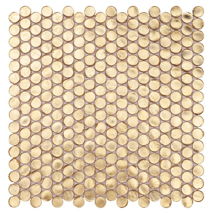 Luxury Gold Penny Round Glass Tile Kitchen Background Bathroom Wall Tile Backsplash CGMT1232 - My Building Shop